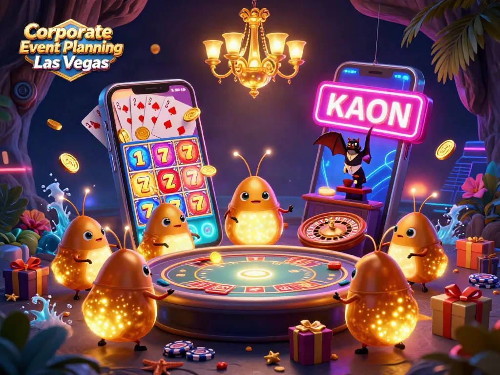 Experience Corporate Event Planning Las Vegas with vibrant glowworms creating an enchanting casino atmosphere.